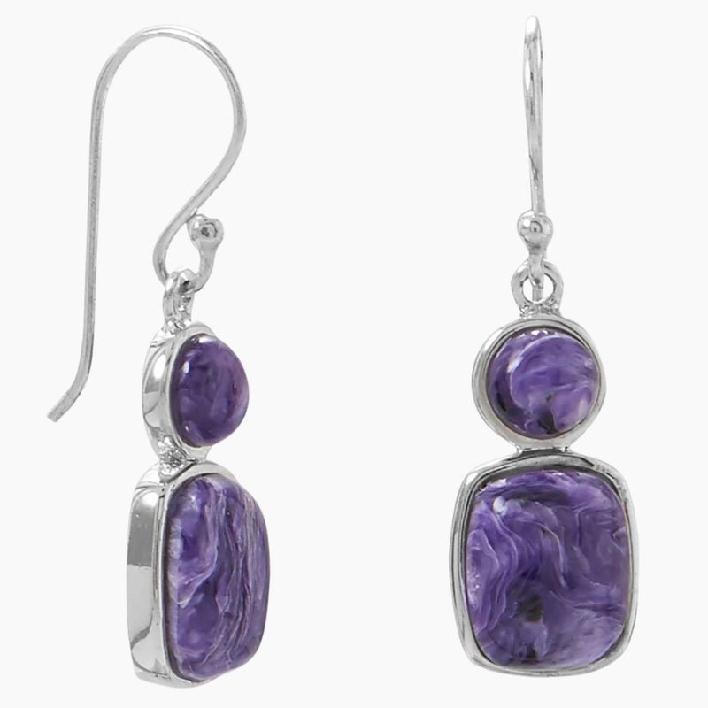 Charoite Stone Earrings