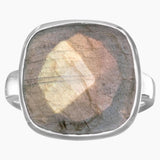 Checkerboard Cut Labradorite Ring