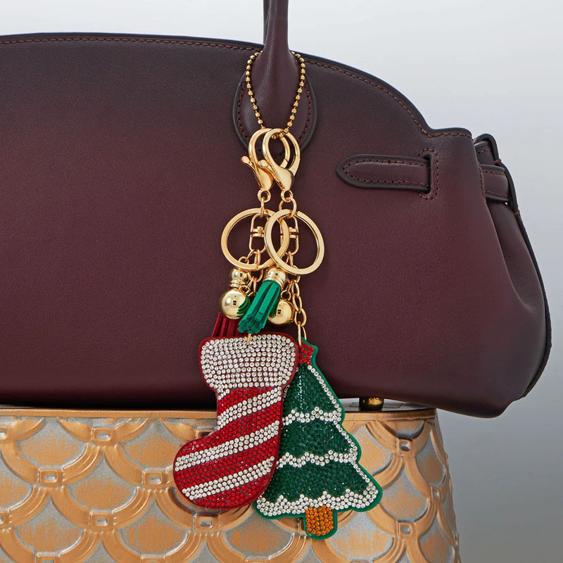 Christmas Tree Crystal Bag Charm Example