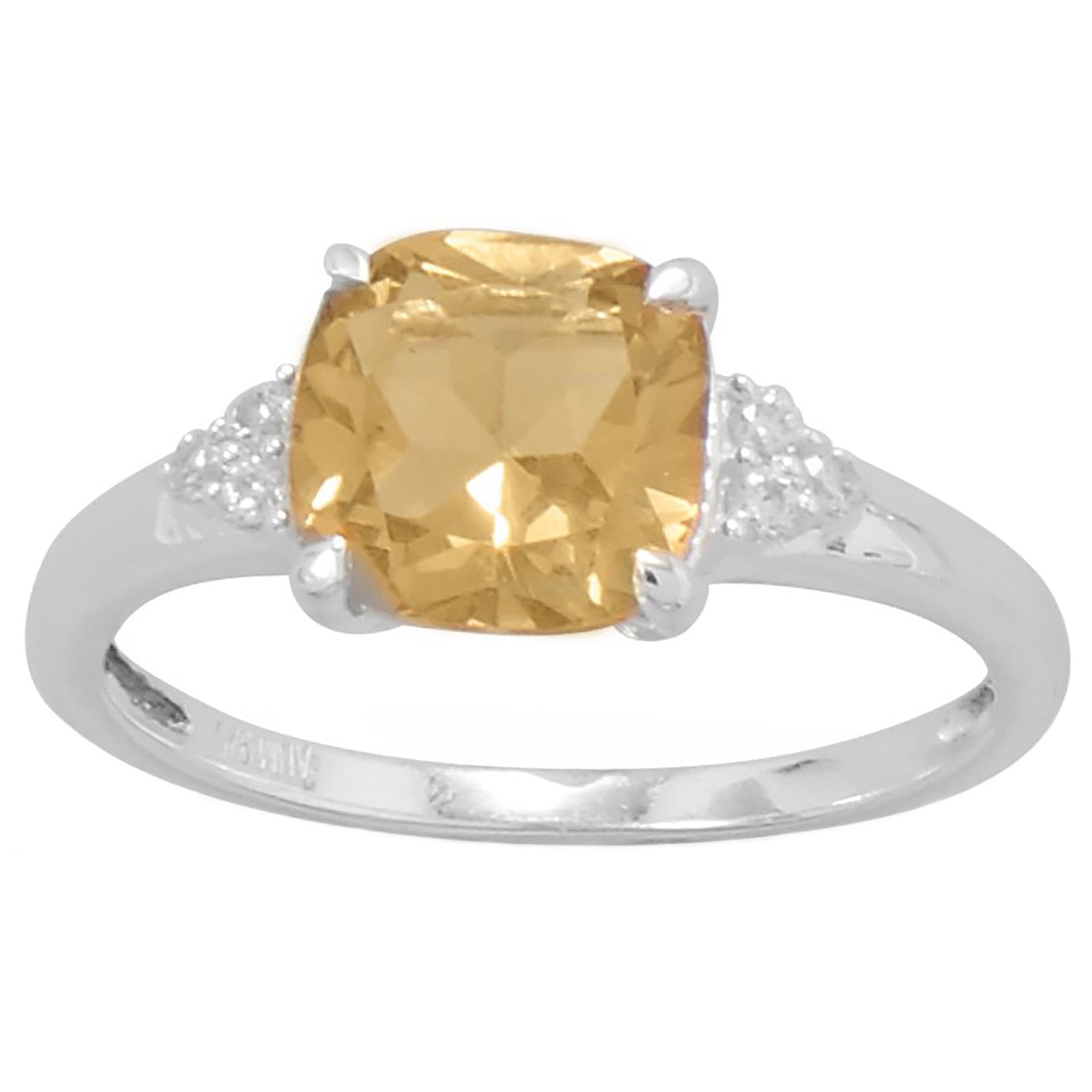 Citrine and Cubic Zirconia Ring
