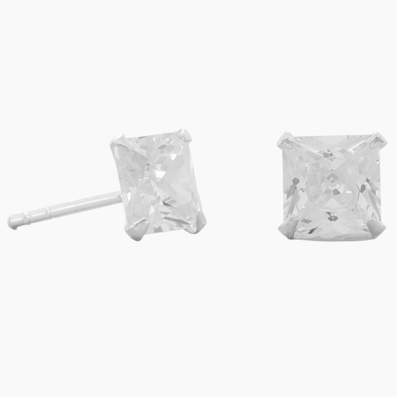 Clear Cubic Zirconia Stud Earrings
