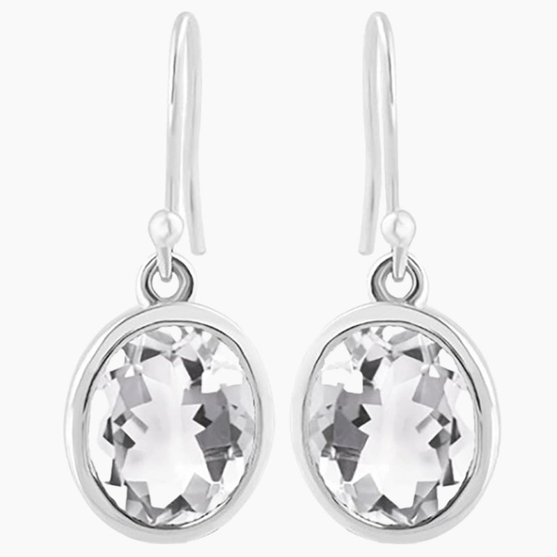 Clear Topaz Stone Earrings