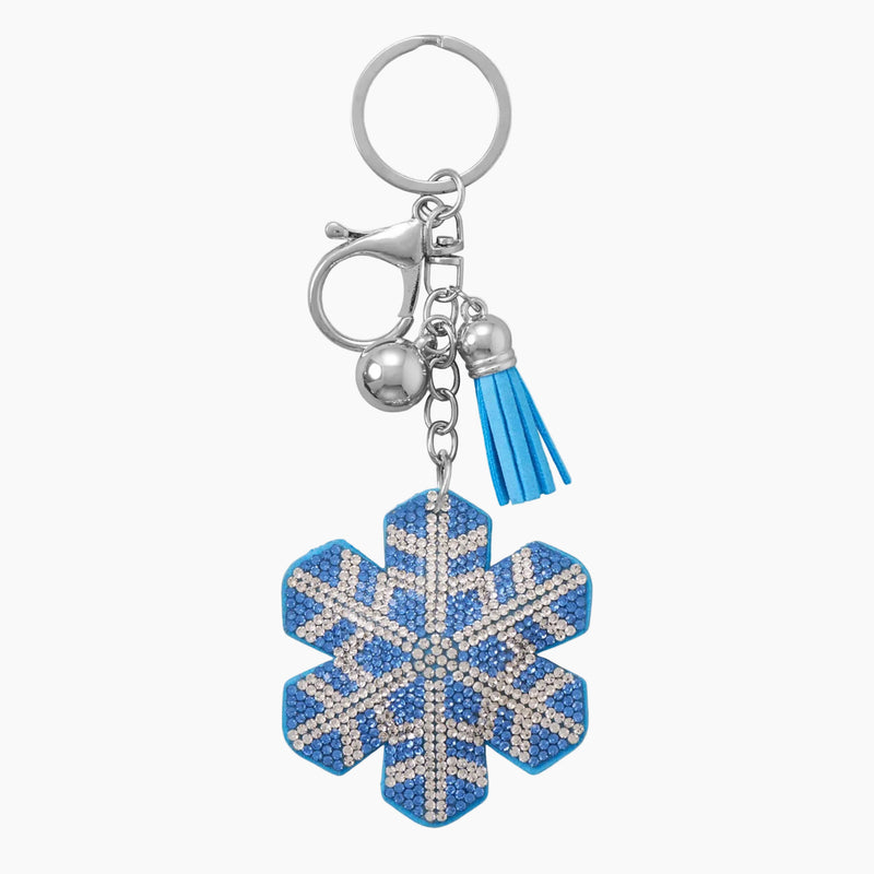 Cool Blue Snowflake Crystal Bag Charm