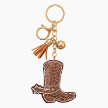 Cowgirl Boot Crystal Bag Charm