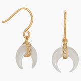 Crescent Mother of Pearl Gold Earrings