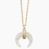 Crescent Mother of Pearl Gold Necklace