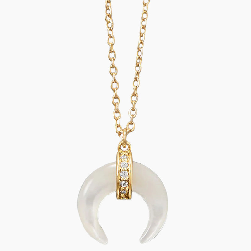 Crescent Mother of Pearl Gold Necklace