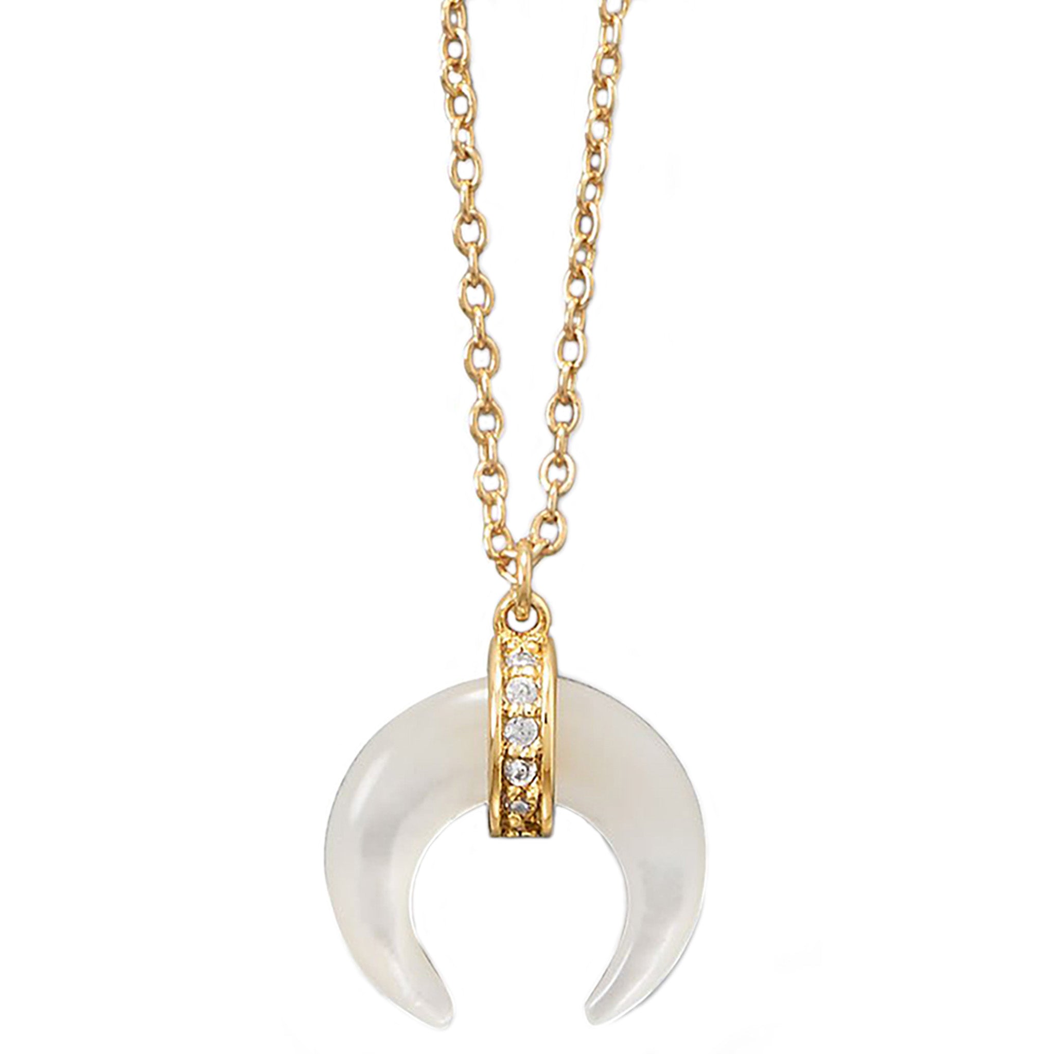 Crescent Mother of Pearl Gold Necklace