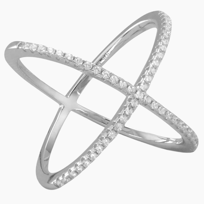 Criss Cross Zirconia Ring