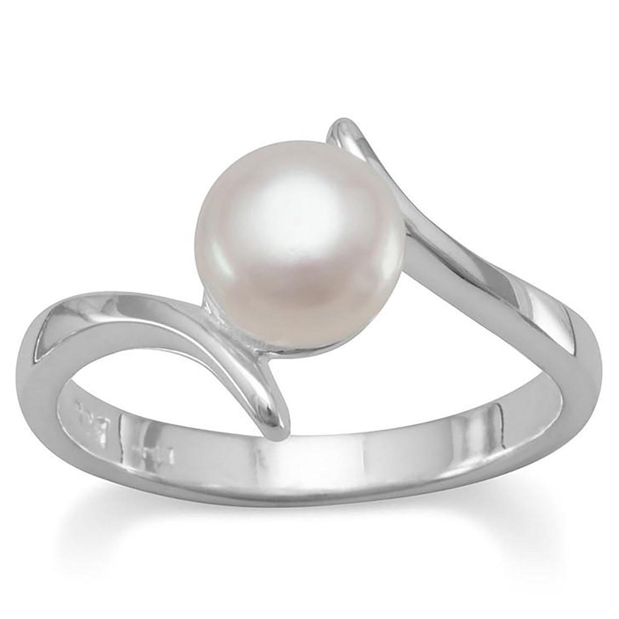 Crossover Design Pearl Ring