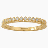 Crown Design Cubic Zirconia Gold Ring