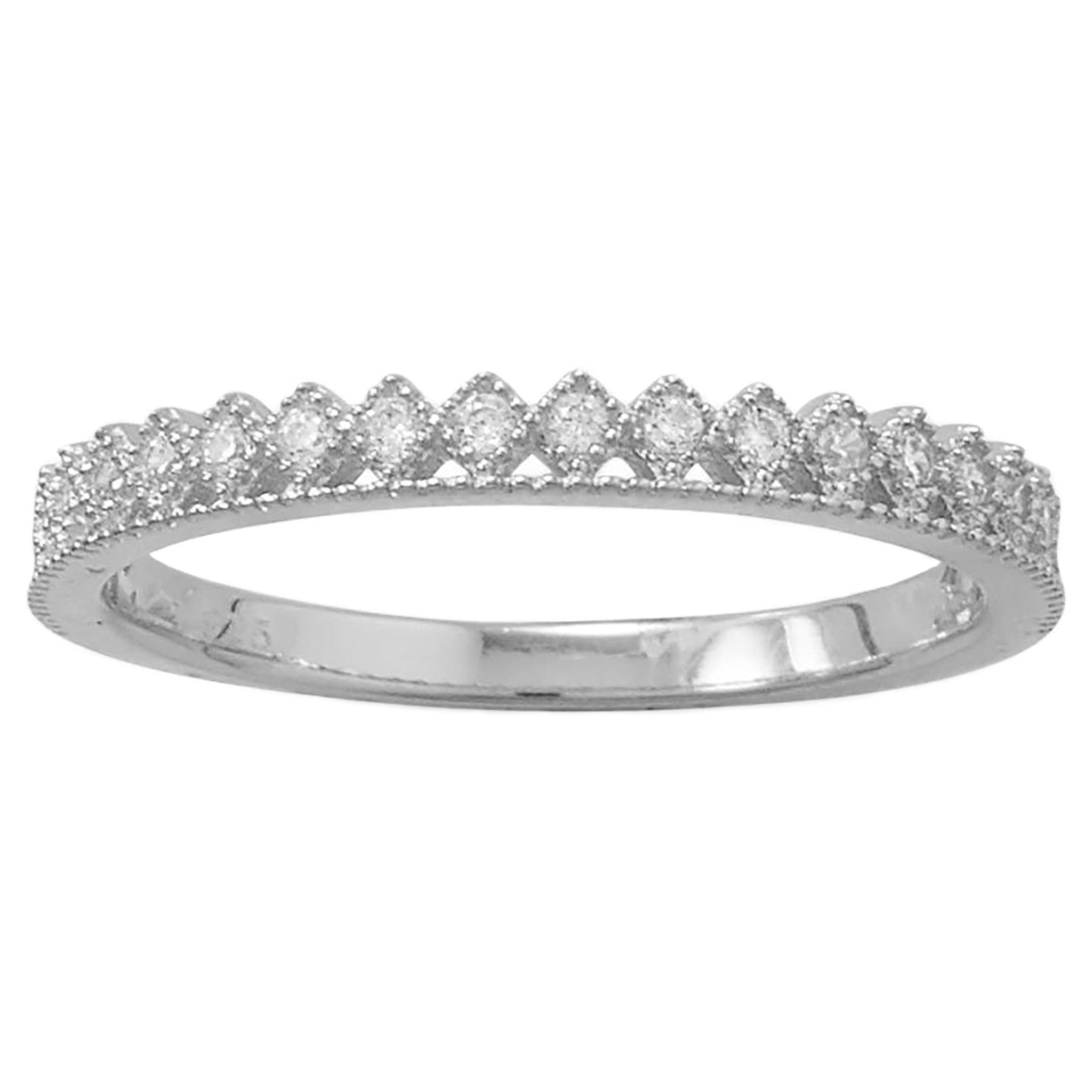 Crown Design Cubic Zirconia Ring