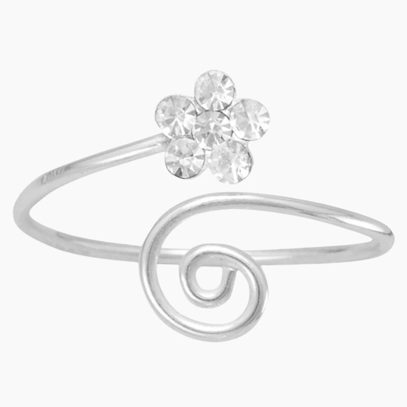 Crystal Flower Toe Ring