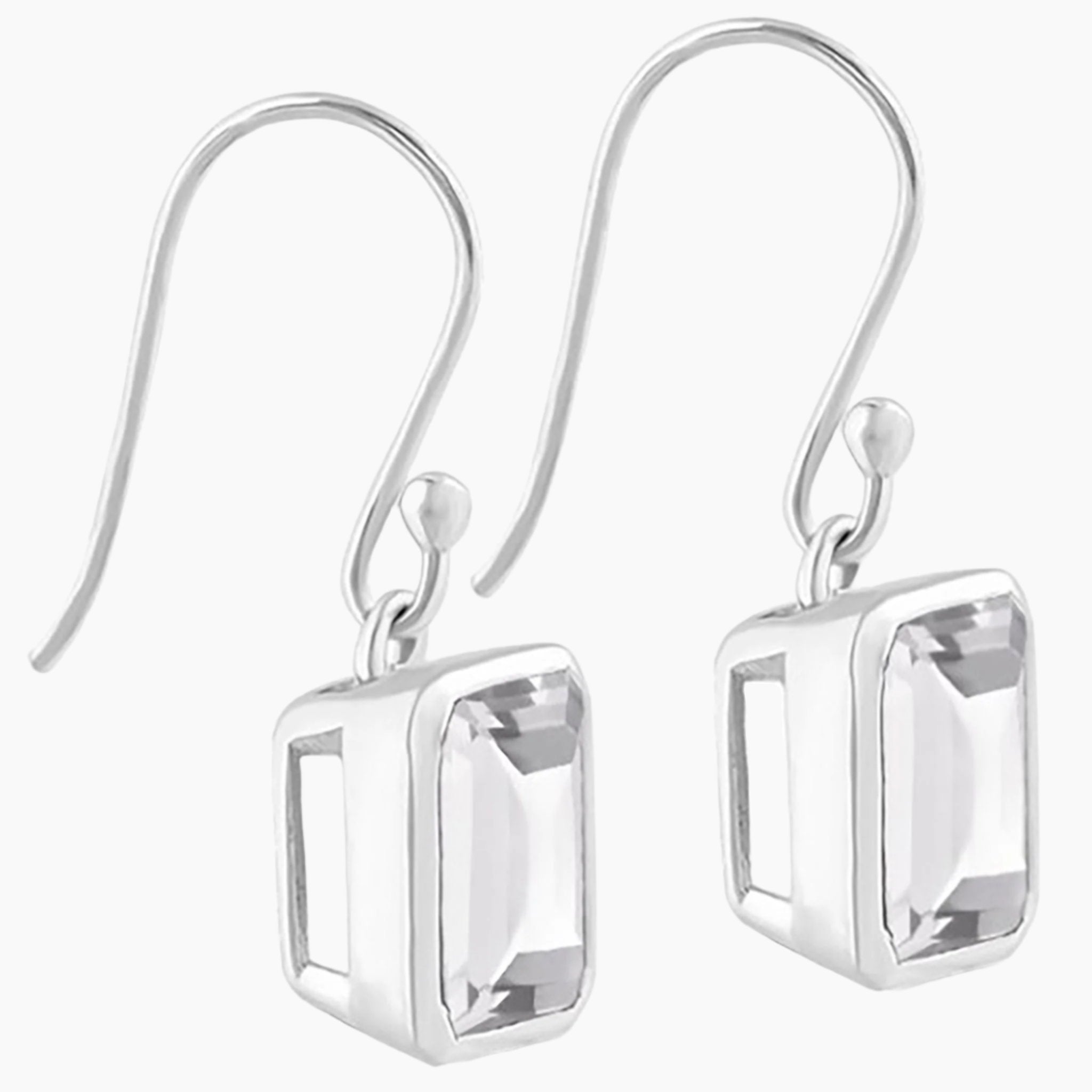 Crystal Topaz Stone Earrings Side View