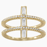 Cubic Zirconia Double Band Ring