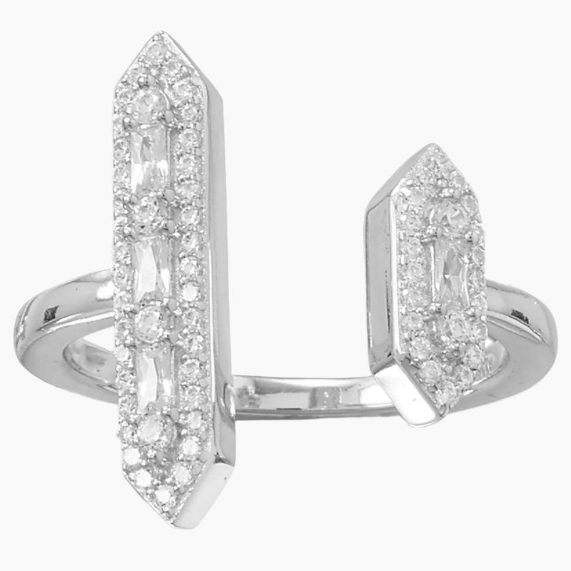 Cubic Zirconia Double Bar Ring