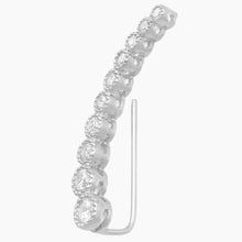 Cubic Zirconia Ear Climber Textured Earrings Single