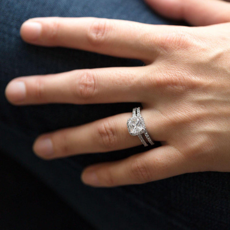 Cubic Zirconia Engagement Style Ring On Hand