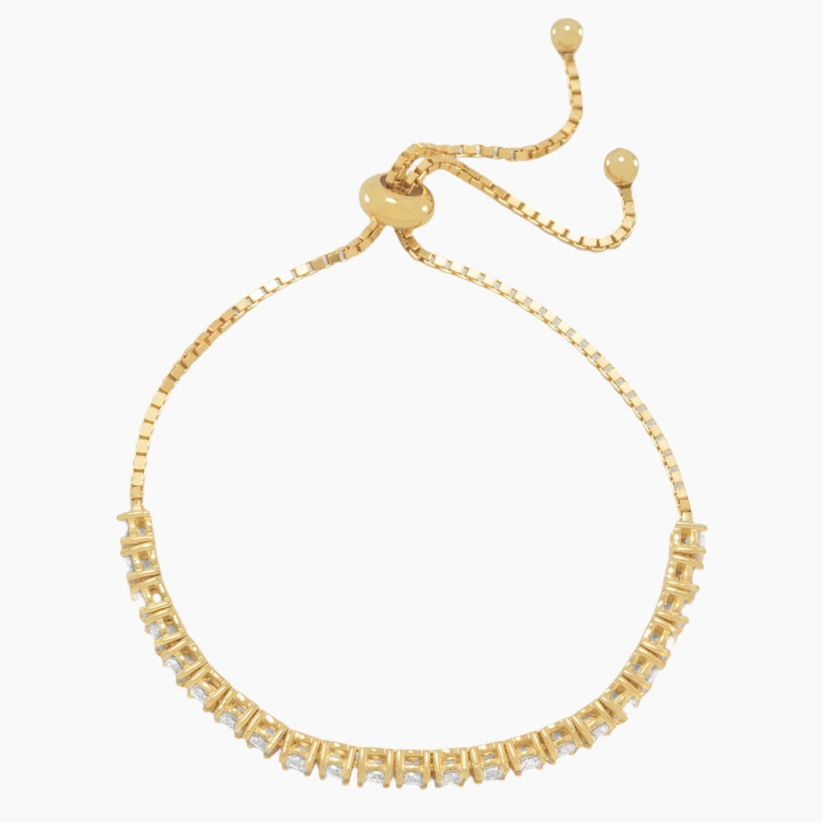 Cubic Zirconia Gold Bolo Bracelet Full