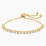 Cubic Zirconia Gold Bolo Bracelet