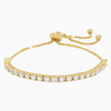 Cubic Zirconia Gold Bolo Bracelet