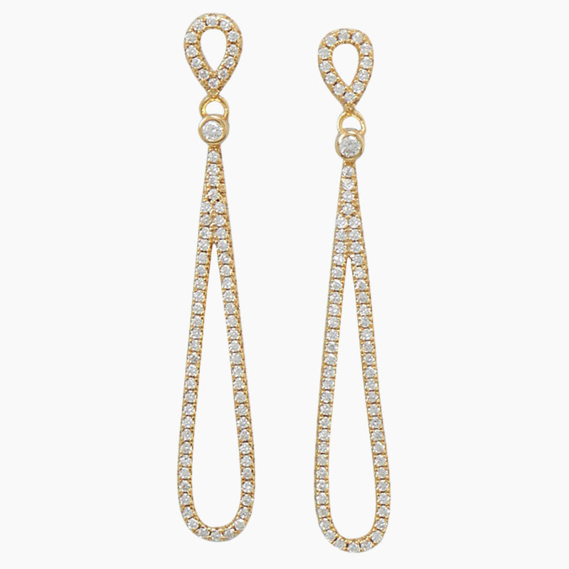 Cubic Zirconia Gold Drop Earrings