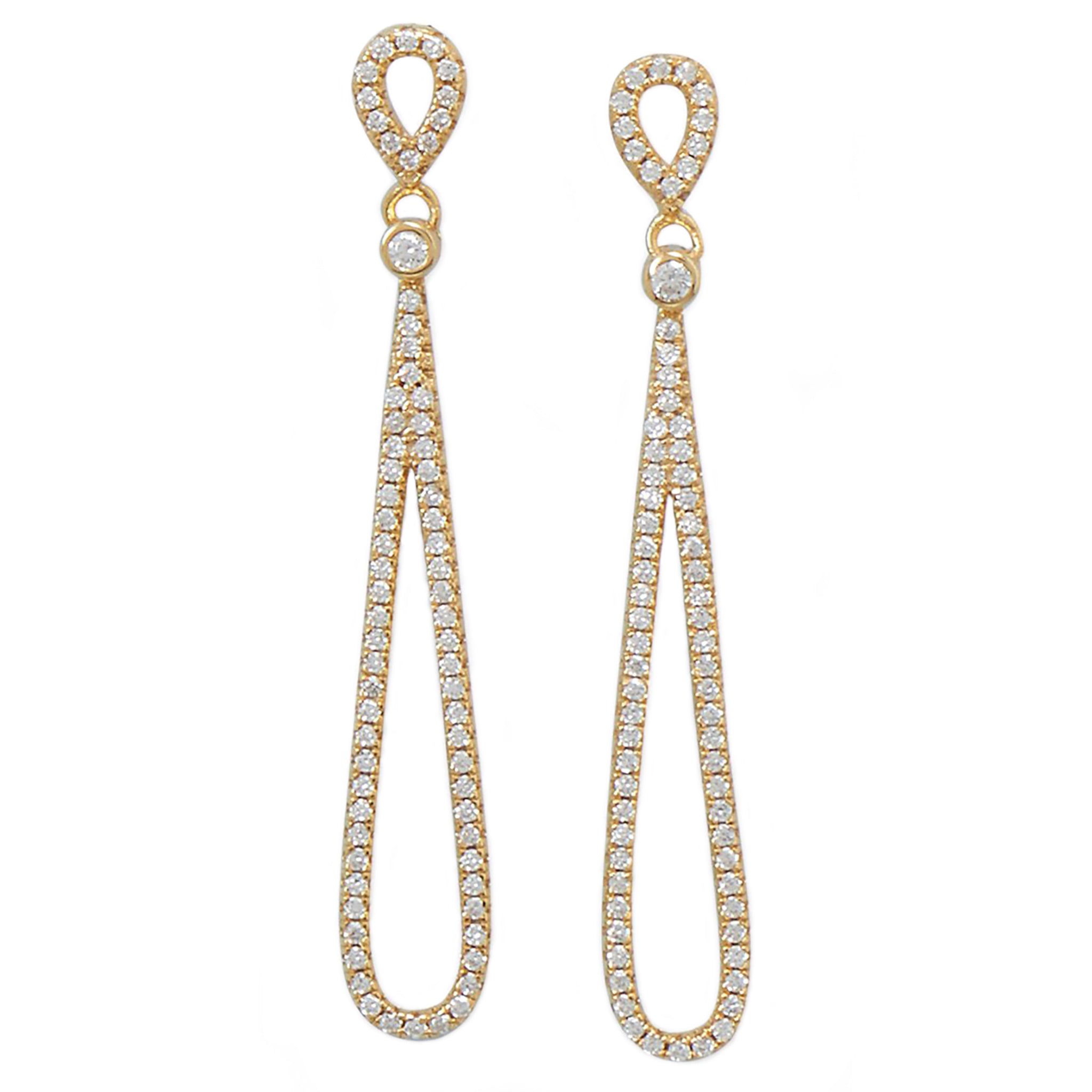 Cubic Zirconia Gold Drop Earrings