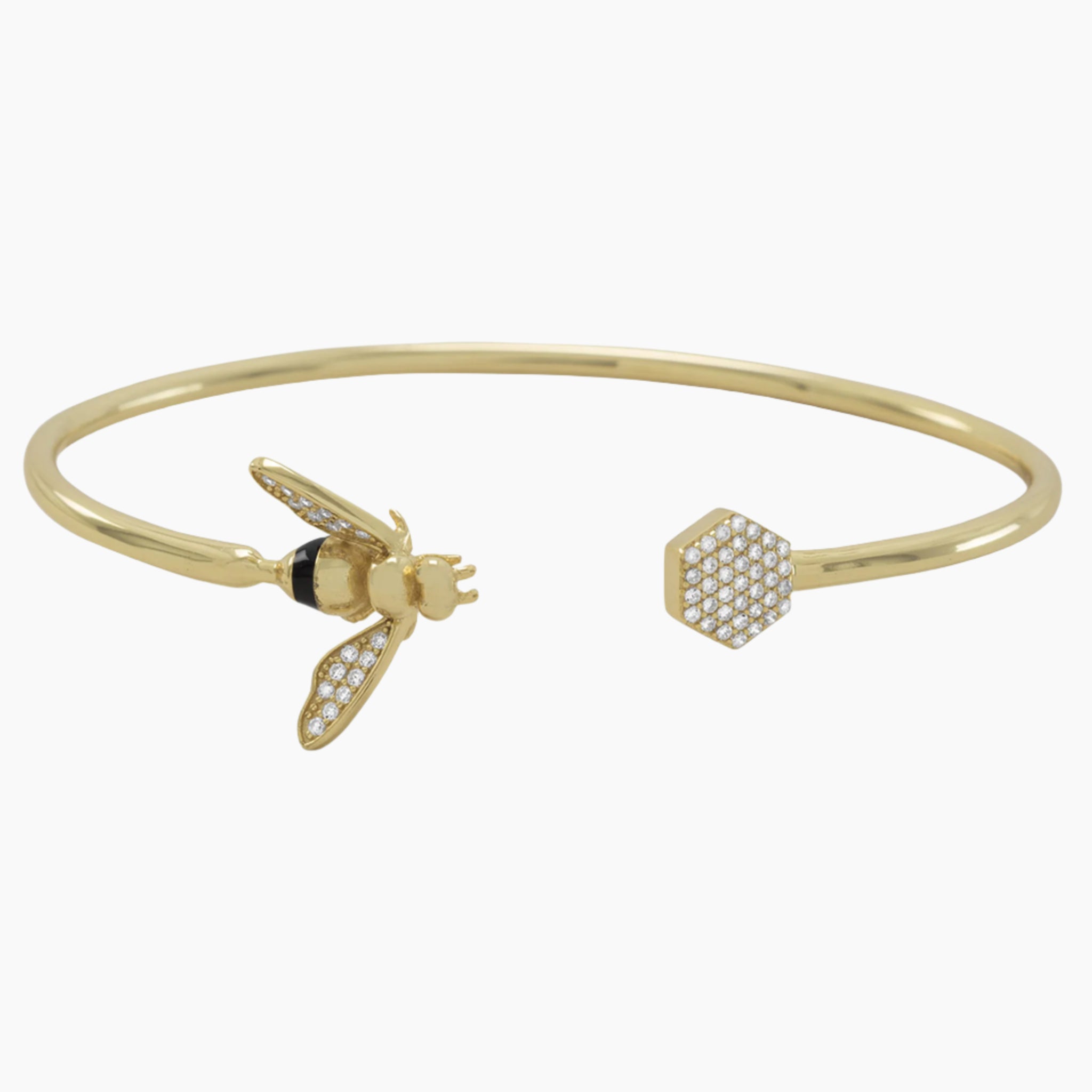 Cubic Zirconia Honey Bee Cuff Bracelet