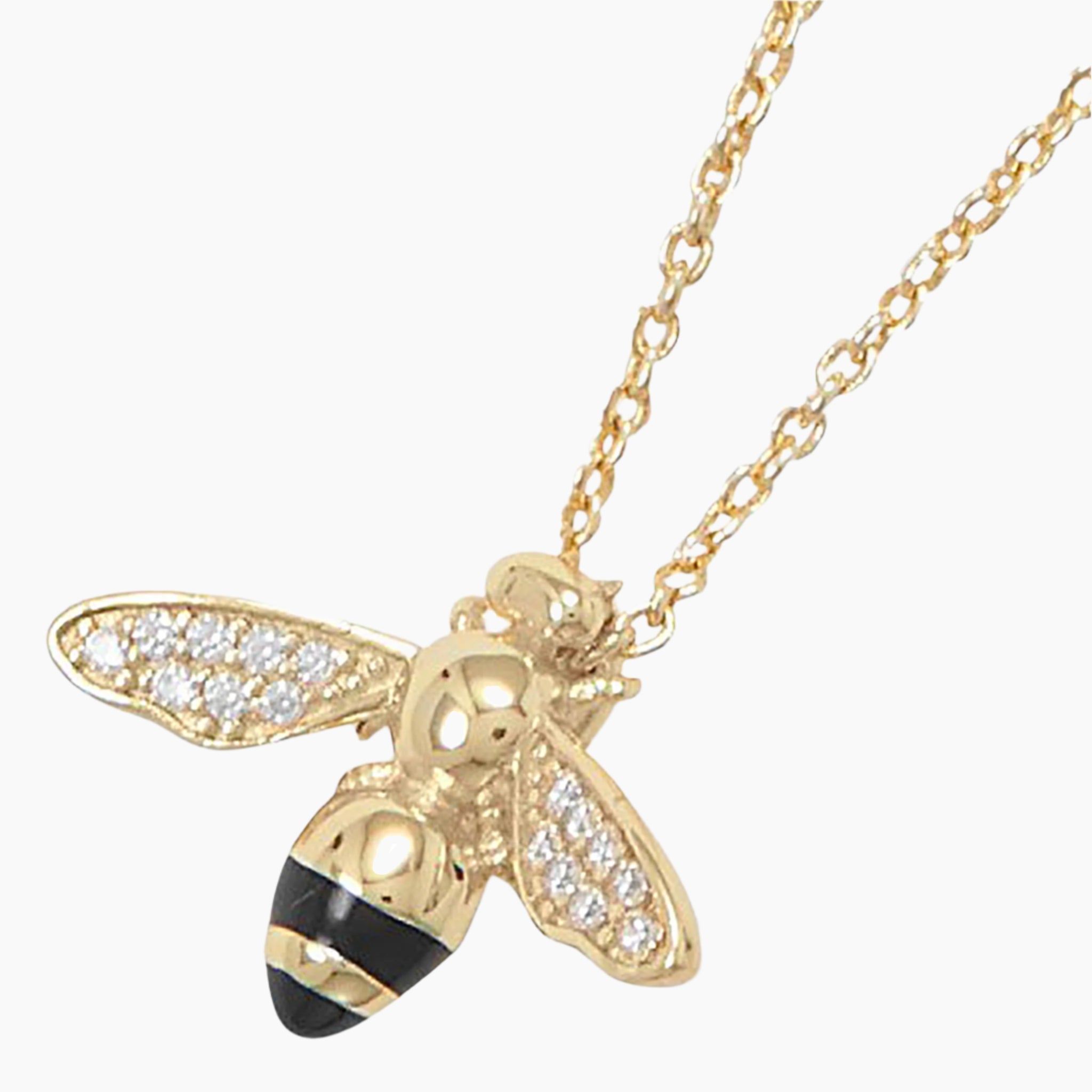 Cubic Zirconia Honey Bee Necklace Example