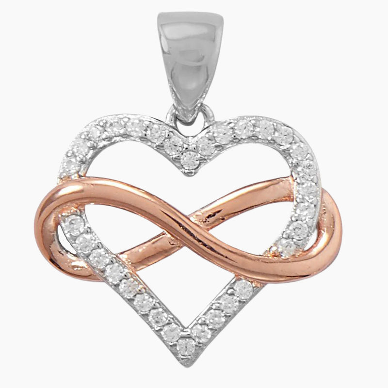 Cubic Zirconia Infinity Heart Pendant