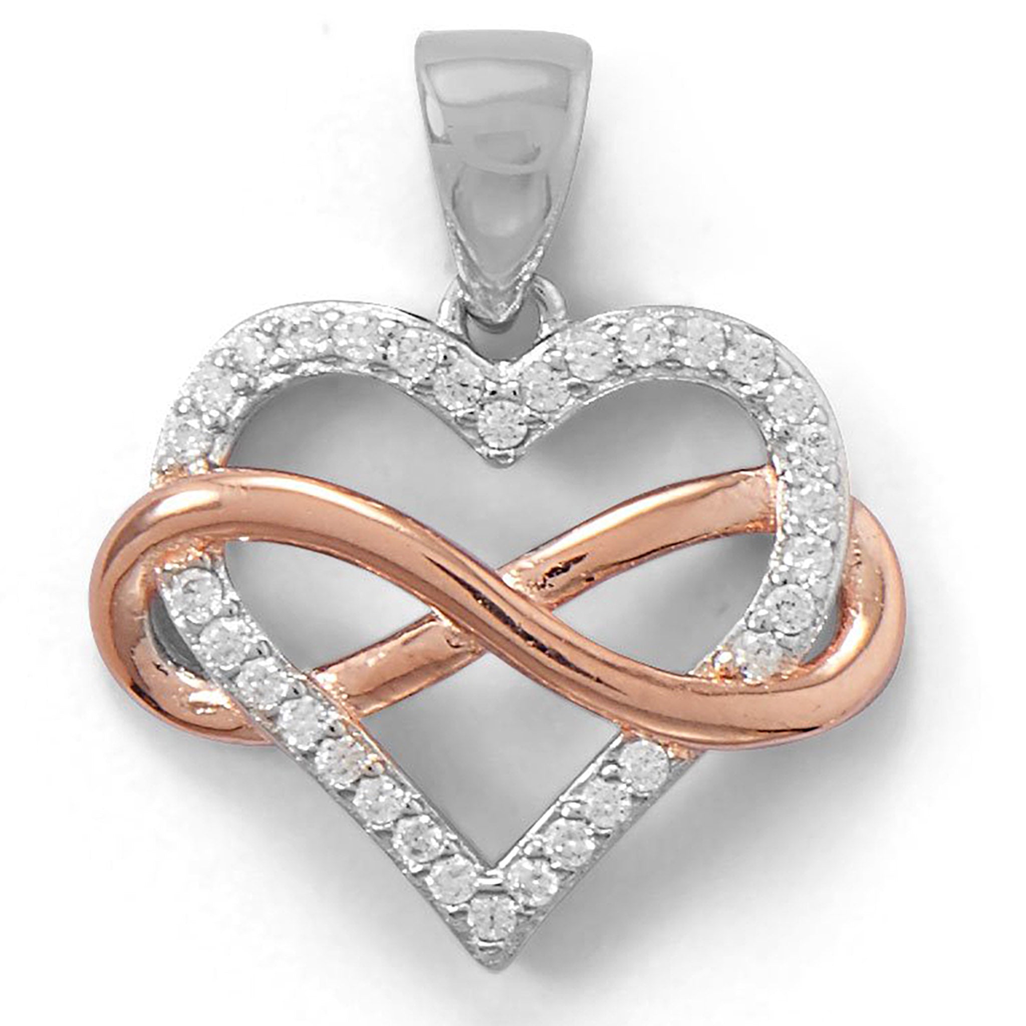 Cubic Zirconia Infinity Heart Pendant