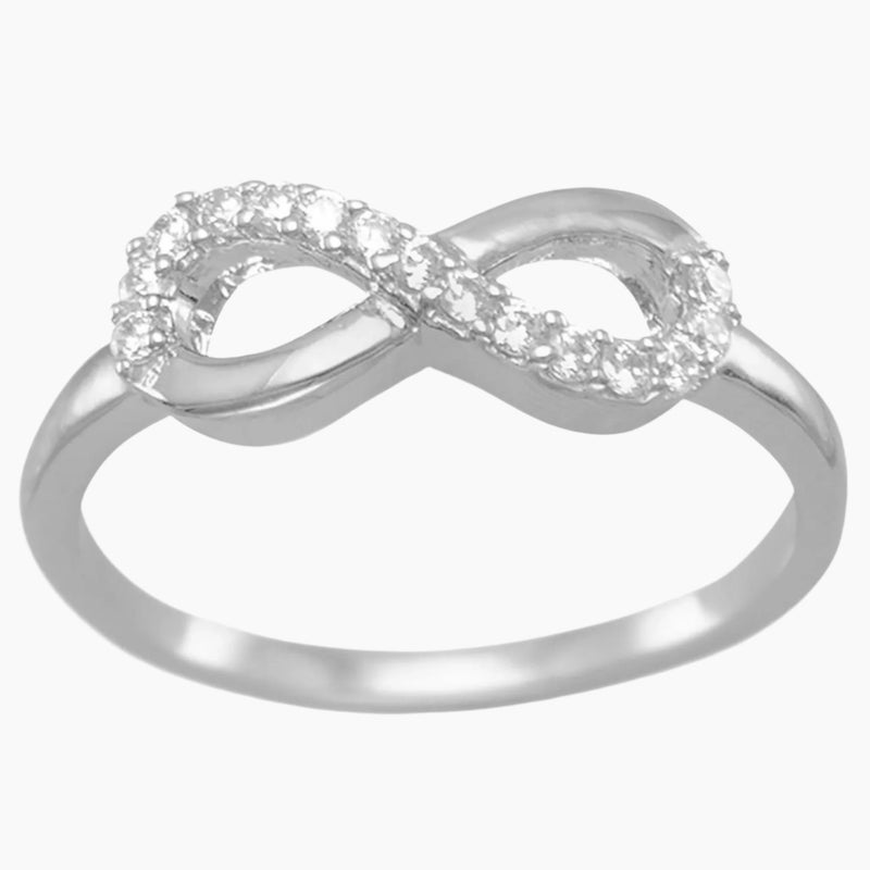Cubic Zirconia Infinity Symbol Ring
