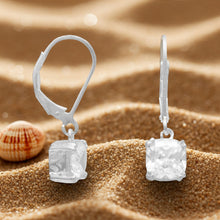 Cubic Zirconia Lever Back Earrings on Beach Display