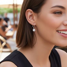 Cubic Zirconia Lever Back Earrings On Ear