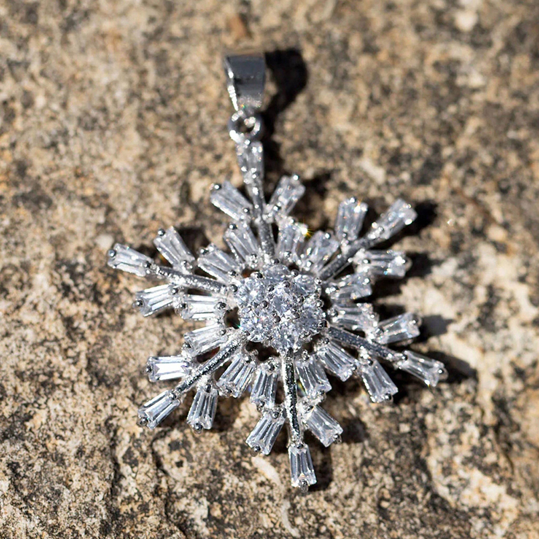 Cubic Zirconia Snowflake Pendant Example