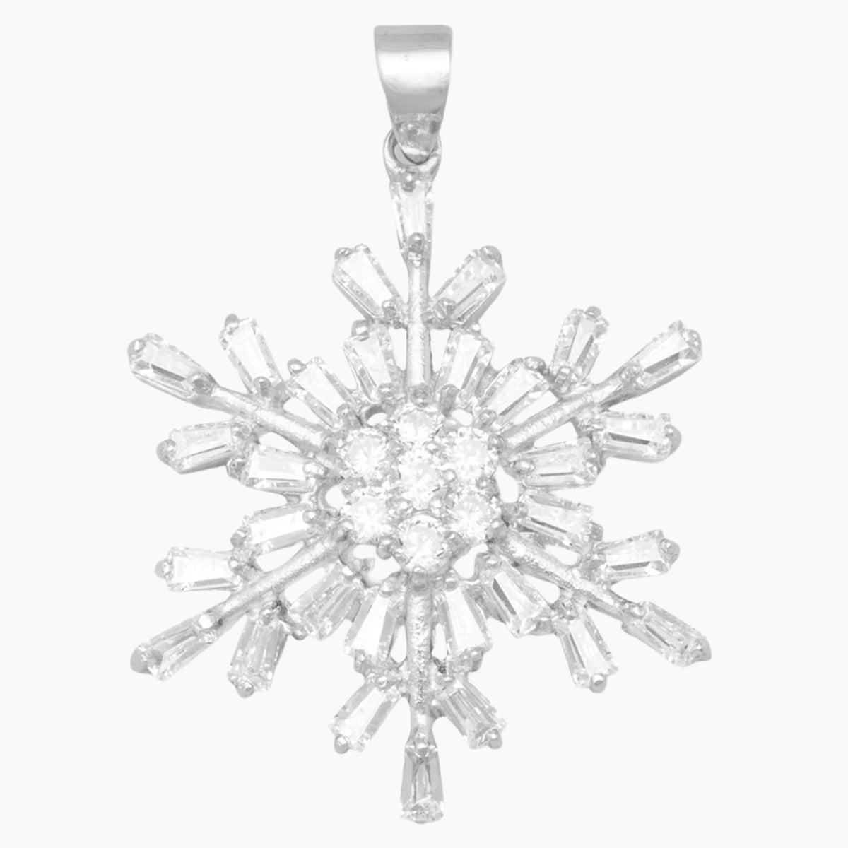 Cubic Zirconia Snowflake Pendant