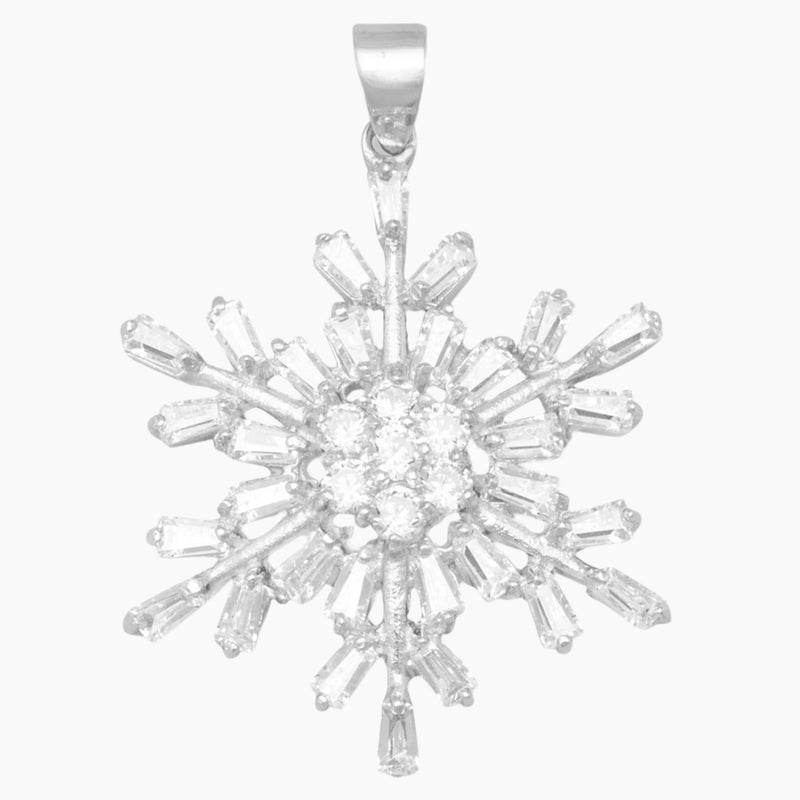 Cubic Zirconia Snowflake Pendant