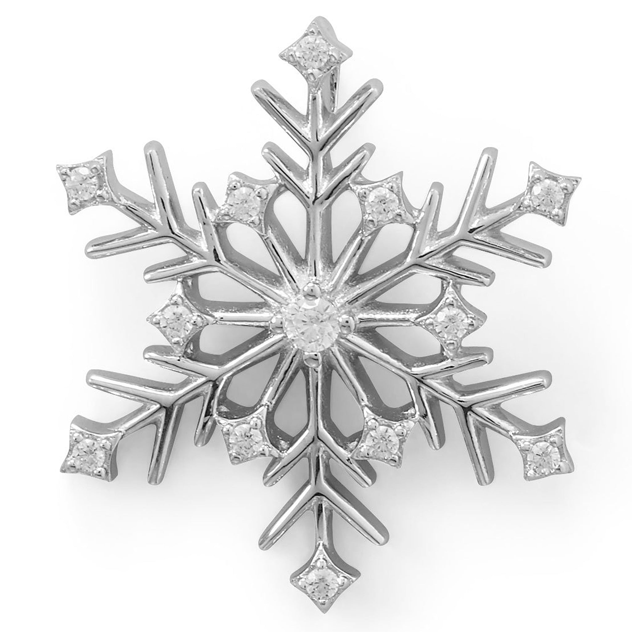 Cubic Zirconia Snowflake Slide Pendant