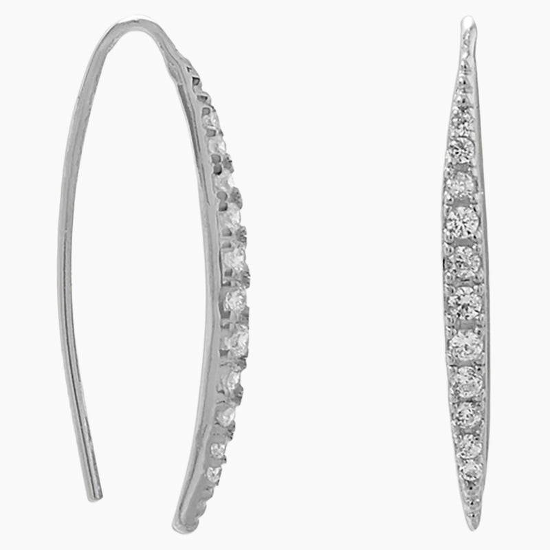 Cubic Zirconia Threader Earrings