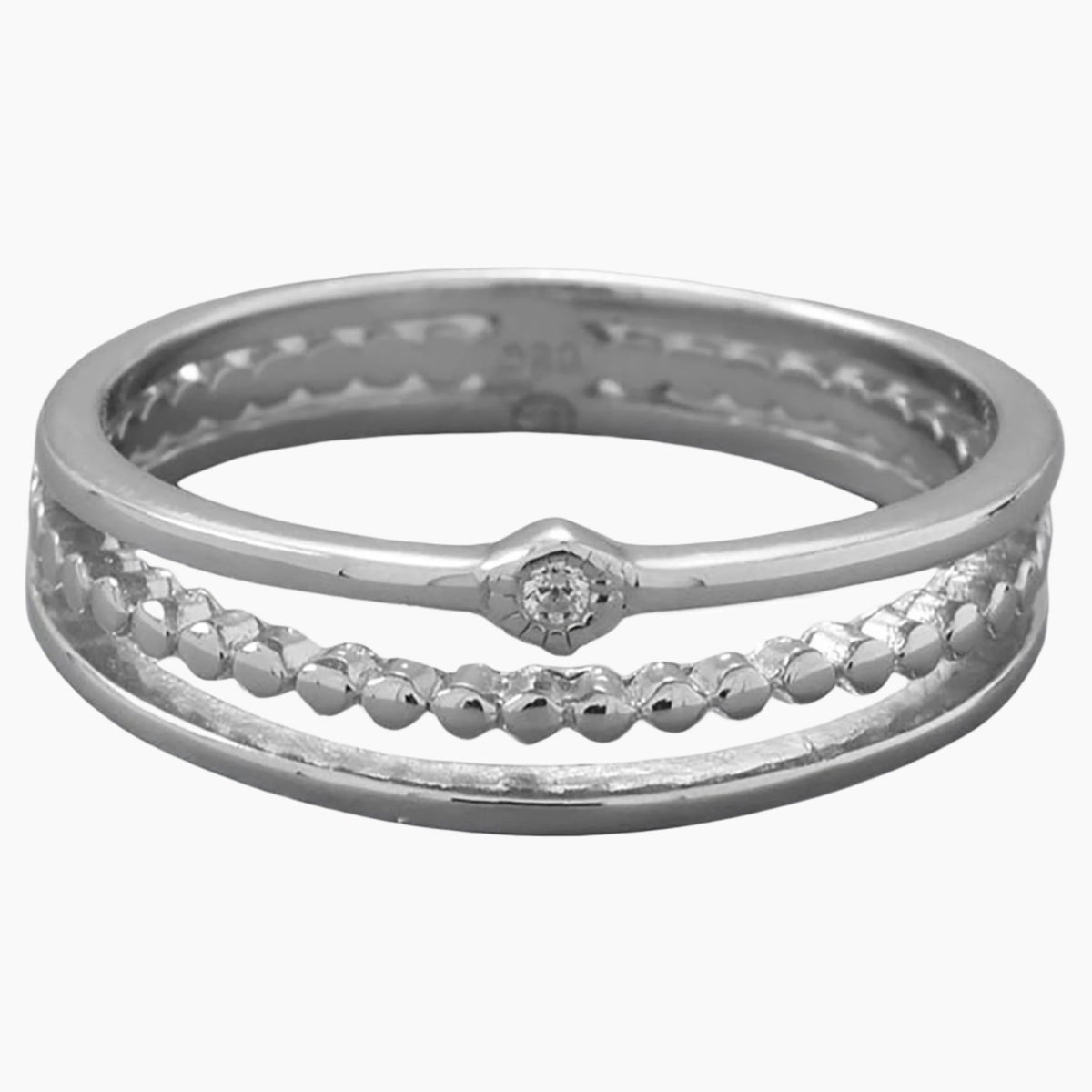 Cubic Zirconia Three Band Ring