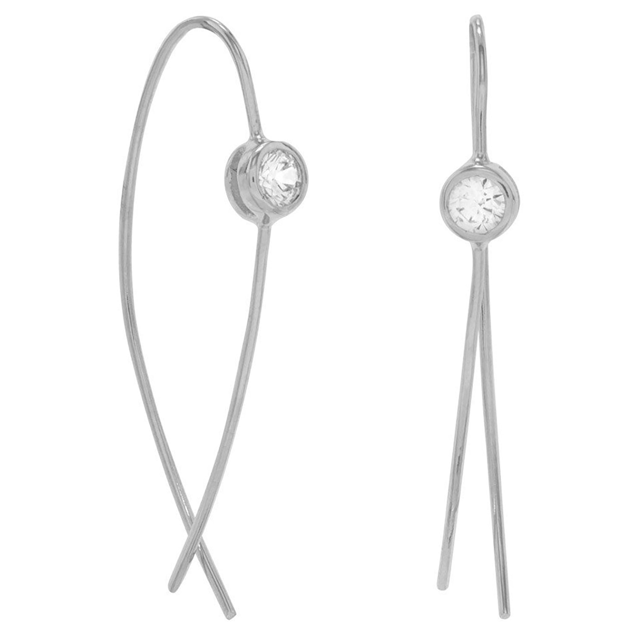 Cubic Zirconia Wire Earrings