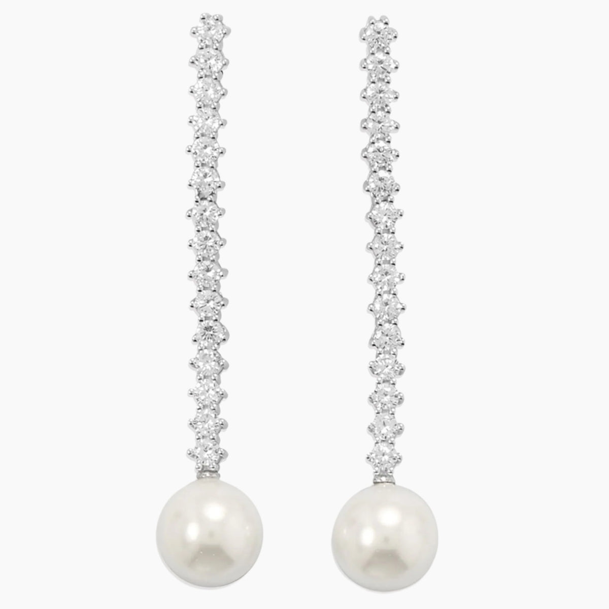 Cubic Zirconia with Pearl Earrings