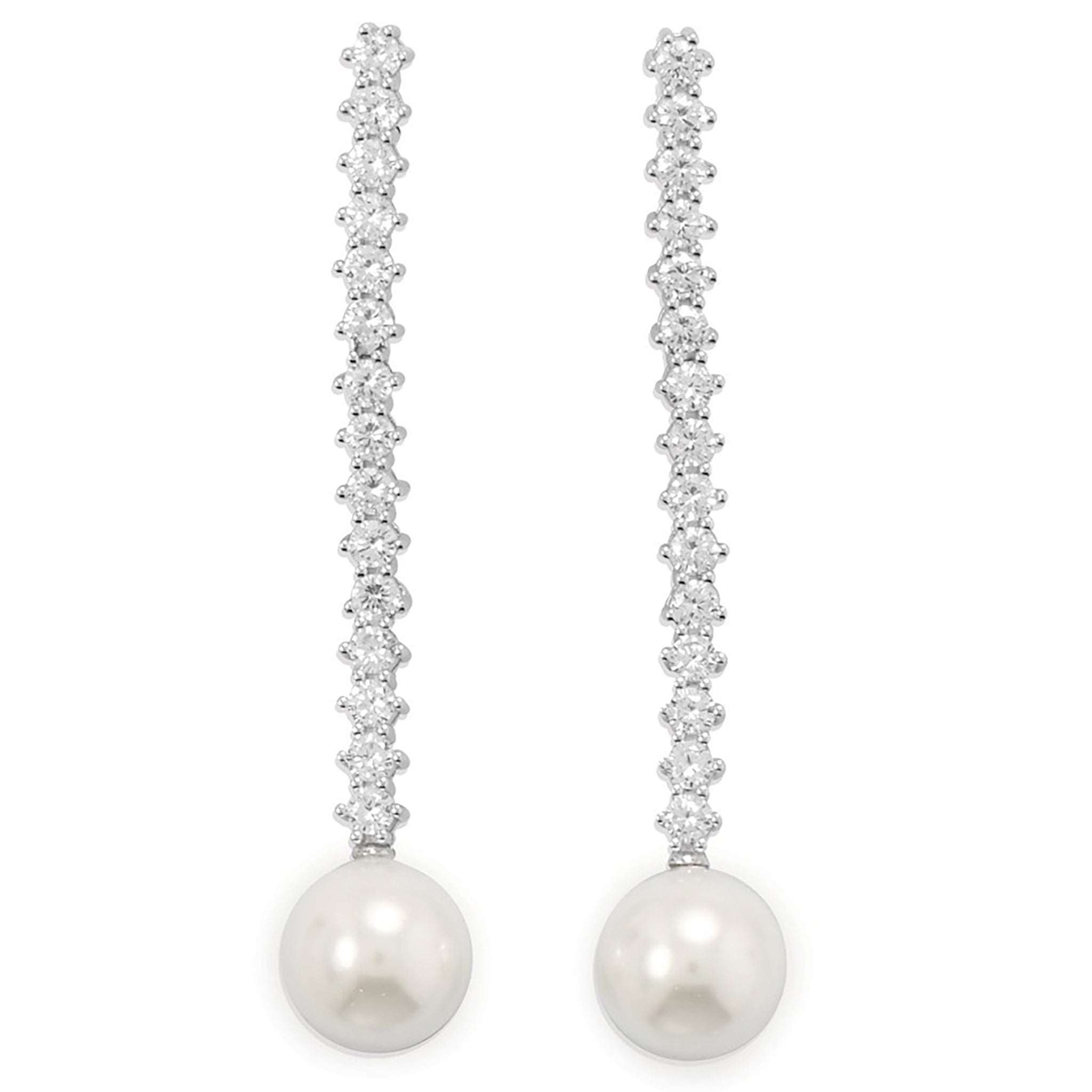 Cubic Zirconia with Pearl Earrings