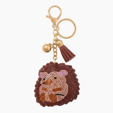 Cuddly Hedgehog Gold Tone Crystal Bag Charm