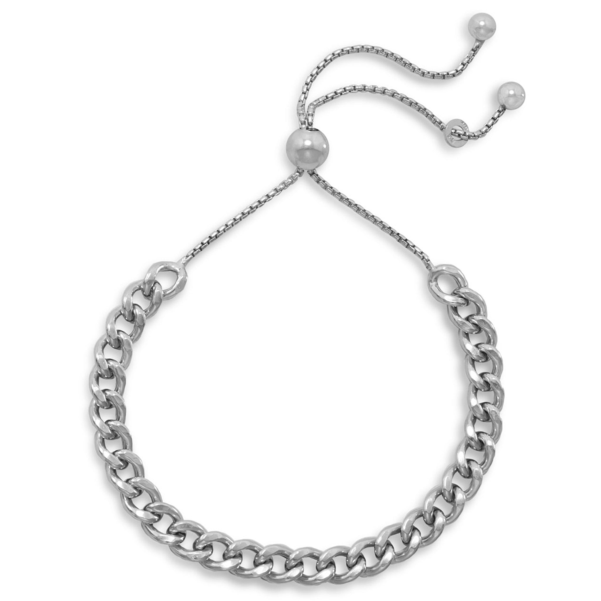 Shine By Sterling Forever Adjustable Chain Link Bolo Bracelet : Target