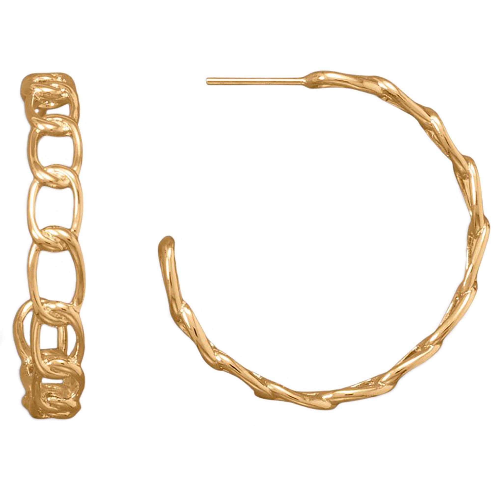 Curb Link Gold Hoop Earrings