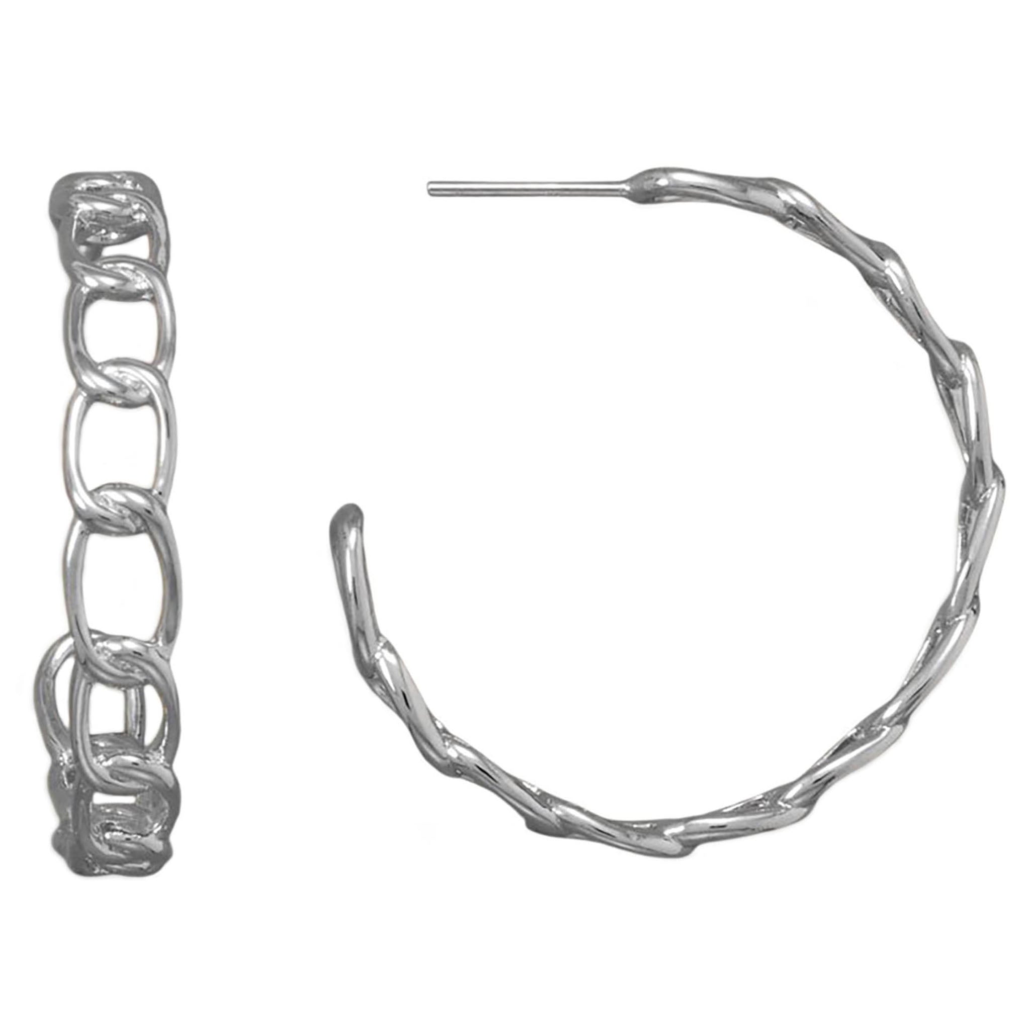 Curb Link Hoop Earrings