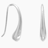 Curved Pear Shape Silver Earrings