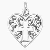 Cut Out Cross Heart Charm