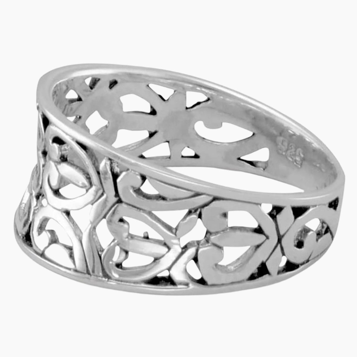Cut Out Heart Design Ring Side View